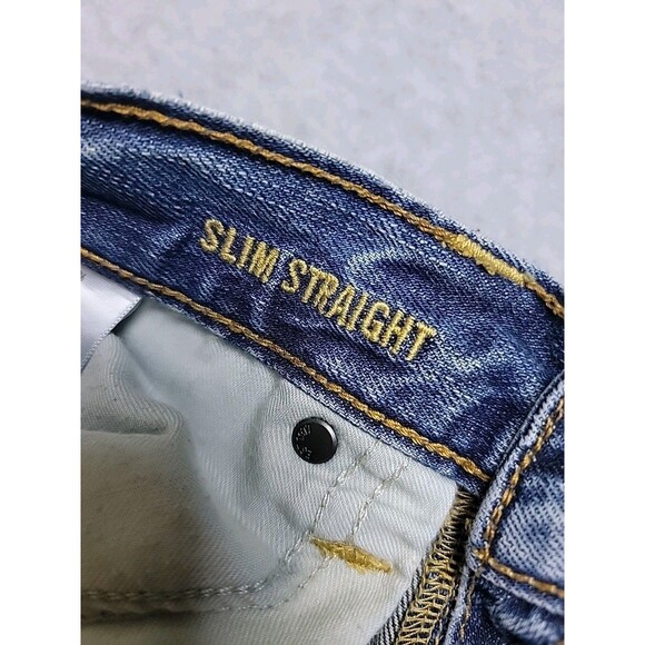 American Eagle Jeans Mens 30x36 (31x33) Slim Straight Mid Rise Stretch Blue READ - Picture 10 of 14